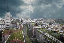 Grüne Dachlandschaften für Bremen - Visualisierung zeigt mögliche Gründächer, die bei Starkregen Wasser zurückhalten