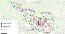 Karte der zentralen Versorgungsbereiche im kommunalen Zentren- und Nahversorgungskonzept